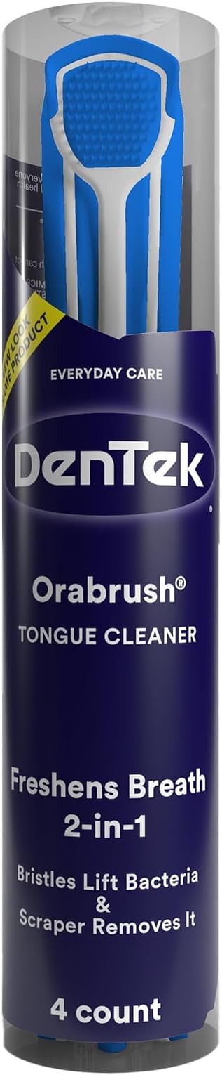 Orabrush Tongue scraper, tongue cleaner helps fight bad breath, 4 tongue scraper