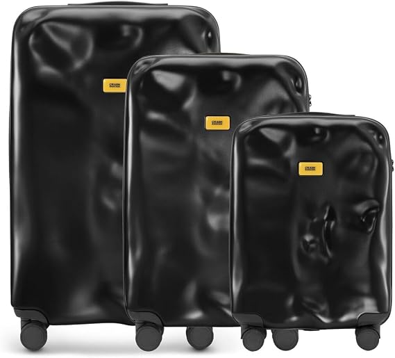 CRASH BAGGAGE Icon Trolley Suitcase 3pcs Set | (S+M+L) | Black