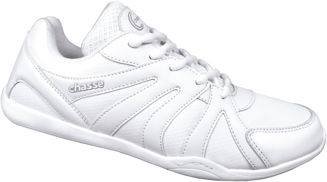 chasse Surge Womens Cheerleading Sneaker - White Low Profile Cheer Shoe - Adult Sizes