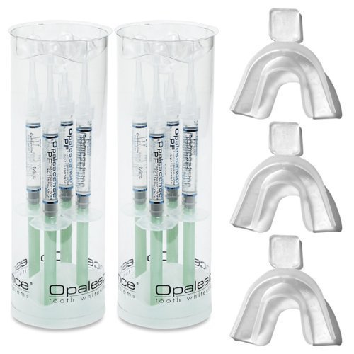 Opalescence Teeth Whitening Gel Mint with 3 GreenDot Teeth Trays 20, 8 Syringes