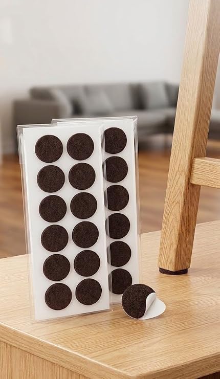 Geniş Yuvarlak Yapışkanlı Mobilya Altlığı (2 Paket x 12 Adet) - 3 cm Çizilmez ve Ses Kesici Koruyucu Ped