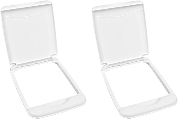 Rev-A-Shelf 35 Qt Under Sink Garbage Can Lid for Base Kitchen and Bathroom Cabinet Plastic Trash Bin Lid Only, White, RV-35-LID-1-40 (2 Pack)