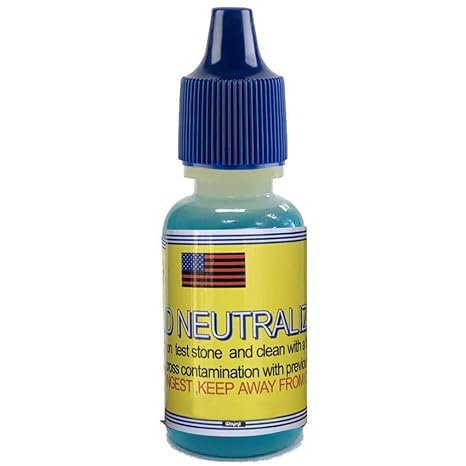 Gold Silver Test Solution Neutralizer 1/2 oz Bottle Testing Solution Stone Cleaner