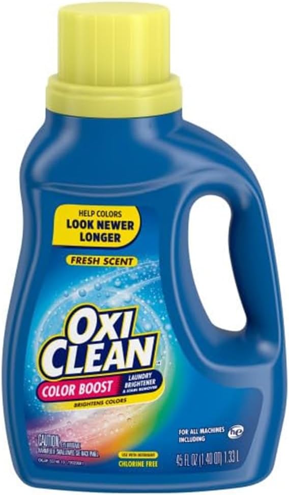 OxiClean Color Boost Laundry Brightener and Stain Remover Liquid Fresh Scent, 45 fl oz | Laundry Brightener, Stain Remover, Color Boost Technology, Revives Color, Restores Whites
