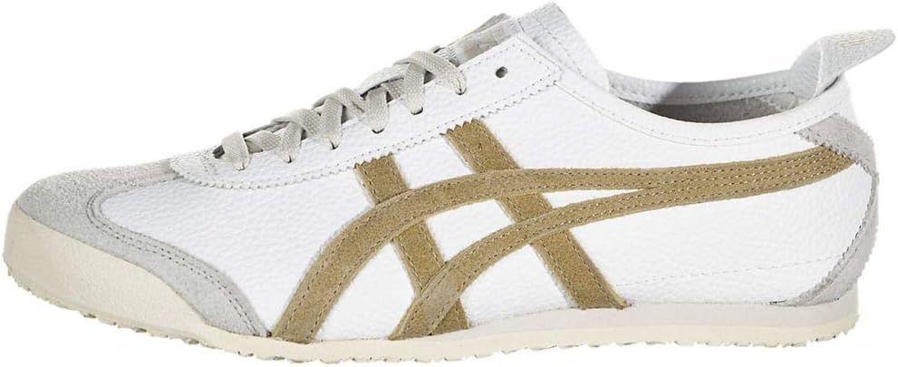 Onitsuka Tiger Uni Mexico 66 Shoe, White/Tan Precidio, 11 Women/9.5 Men