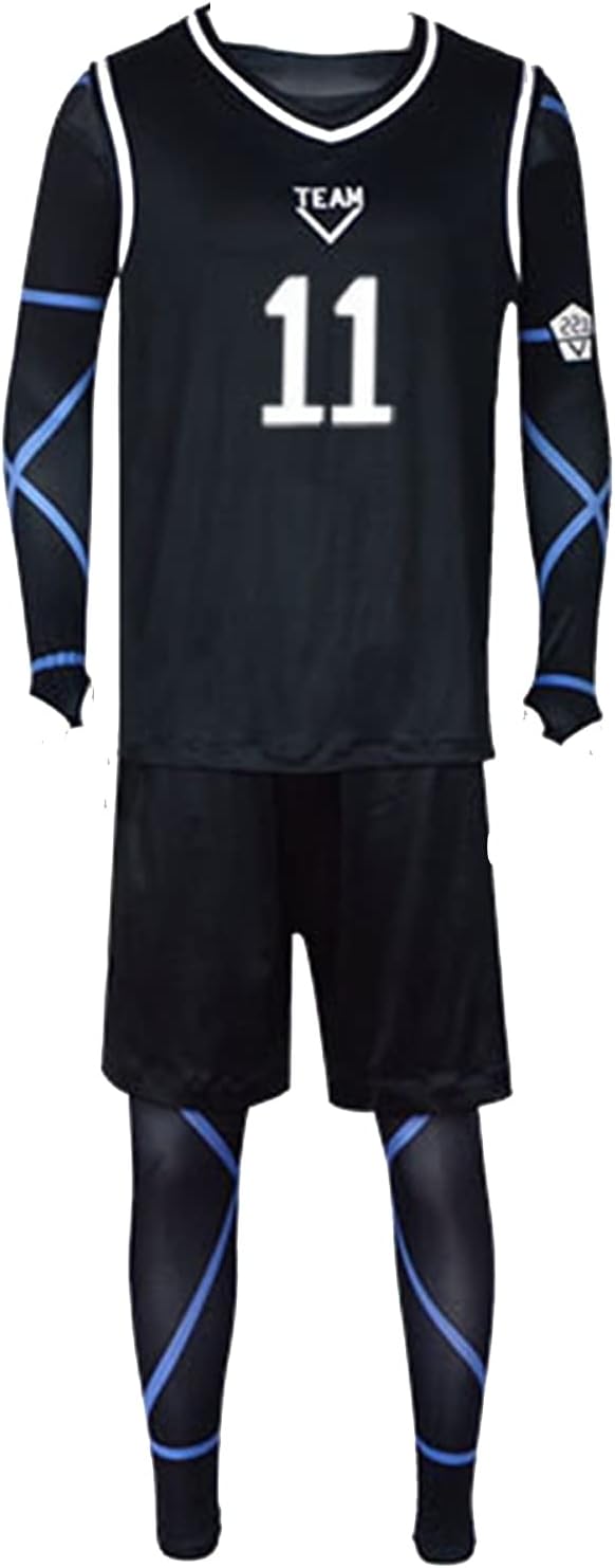 AwwwCos Anime Blue Lock Isagi Yoichi Cosplay Costume Football Jersey Sportswear Uniform Suits Sweatershirt Unisex