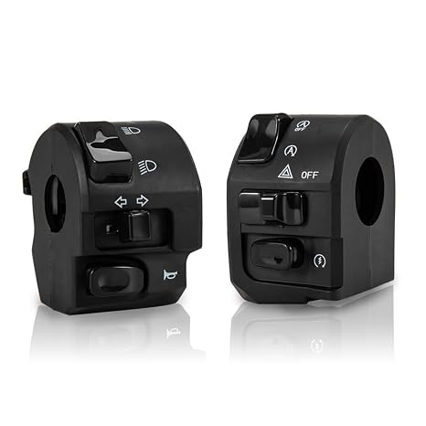 7/8" Motorcycle Handlebar Switch Universal 22MM Hand Control Switch Fit for High Low Beam Lamp Horn Signal Wires Ignition Stop Control