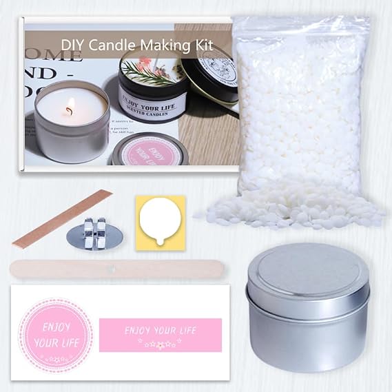 DIY Candle Making Supplies for Adults and Beginners, Including Soybean Wax, Exquisite Stickers, Candle Jars, Wicks, and Homemade Candle jar Sets with Essential Oils.