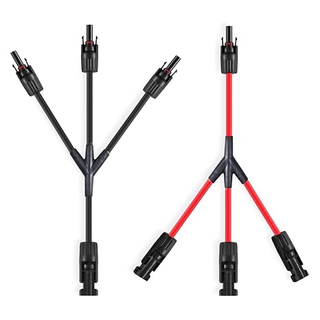 Solar connector Y branch parallel adapter 3 to1 Solar panel cable Photovoltaic plug distributor (3 in,1 out)