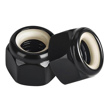 3/8-16 Nylon Insert Hex Lock Nuts Locknuts, Stainless Steel 304 Black Finish, 25 PCS