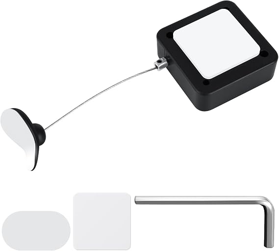 1 Piece Retractable Remote Control Lead with Lock, 2.3 m Remote Control Retractable Leash for TV, Ideal for Home, Exhibition & Hotel - Never Lose Your Remote Control Again