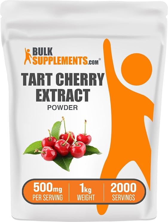Tart Cherry Extract Powder - Tart Cherry Supplement, Herbal Supplement - Antioxidant Source, Gluten Free, 500mg per Serving, 1kg (2.2 lbs) (Pack of 1)