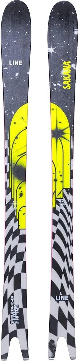 LINE Unisex Sakana Skis | Lightweight Durable High-Performance Skis with Swallowtail, Directional Flex & 5CUT Multi-Radius Sidecut for Advanced Skiers | Without Bindings, 174