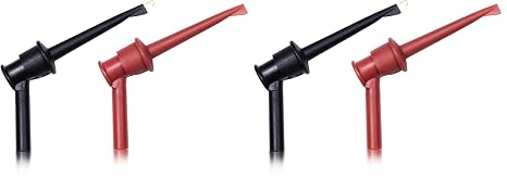 Mini Grabber with 4MM Banana Jack, Mini Test Hook Clips for Multimeter Leads Push on Probe(2PCS) (Pack of 2)