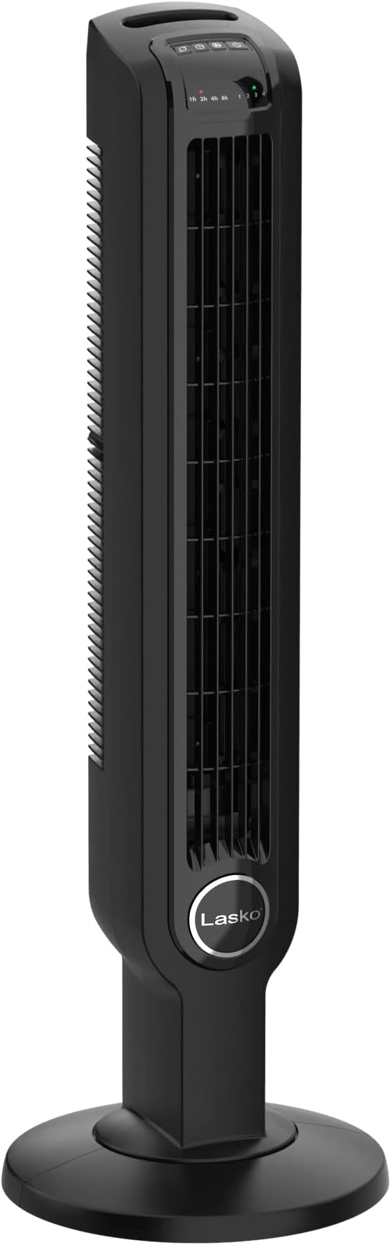 Lasko Oscillating Tower Fan, Remote Control, Timer, Dark Mode, 4 Speeds, for Bedroom, Living Room, and Office, 36, Black, T36511, Large