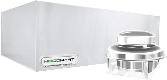 HOODMART 5 Condensate Hood Type 2 | Downblast Exhaust Fan with Roof Mount | Stainless Steel Commercial Kitchen Equipment Made in USA