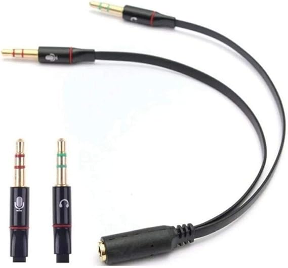 Alfais 4457 Headphone Microphone Converter Splitter Converter Multiplexer Adapter