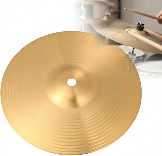 Veemoon 8 Inch Brass Cymbal, Crash Cymbal Splash Cymbals for Drum Set Ride Drum Hi Hat s Instrument Percussion Instrument Accessories for Beginners Adults Practice Gift, Gold