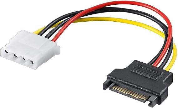Manhattan 6" 4-pin Molex Female to 15-pin SATA Male Power Cable
