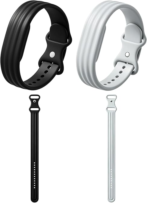 2 Pack Silicone Active Band for Google Fitbit Air, Black and White | Sport Strap Replacement, Accessories for Men Women