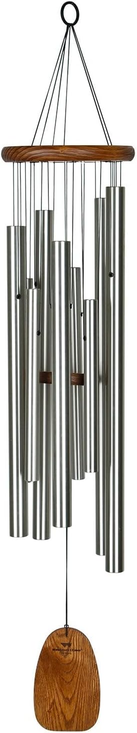 Woodstock Wind Chimes for Outside, Garden, Patio, Porch and Outdoor Decor (39") Magical Mystery Chimes Taj Mahal Silver Wind Chime Christmas/Hanukkah Gifts (MMTM)