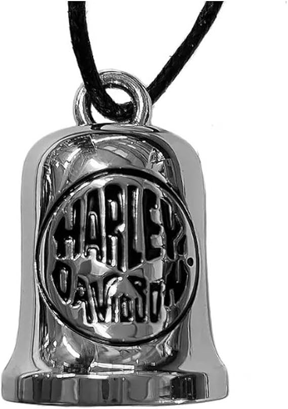 Harley-Davidson Motorcycle H-D Text Willie G Skull Ride Bell - Black On Silver