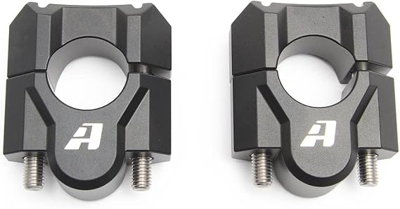 AltRider 30 mm Block Handlebar Riser for 1-1/8 inch Handlebars, CNC 6061 Aluminum, Offset Clamp, Fits Parallel OEM M8 Bar Clamps with 39 mm Bolt Spacing, Matte Black Anodized