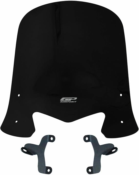 GP Kompozit Windshield Windscreen Black Compatible for TVS Jupiter 125 2023 42 cm