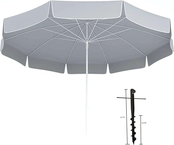 Plaj Şemsİyesİ 200cm Çap, 10 Tellİ + Şemsİye Sabİtleme KaziĞi (47 Cm)
