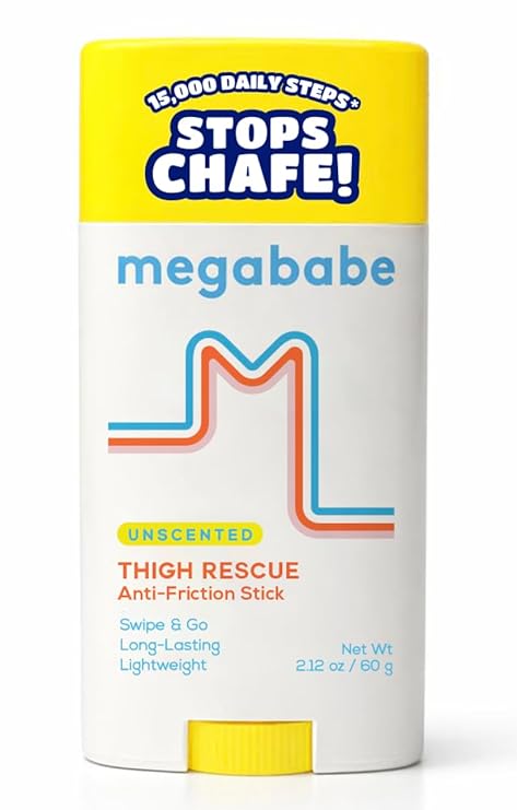 Megababe Unscented Thigh Rescue Stick, Stops Chafe & Irritation, 2.12 oz