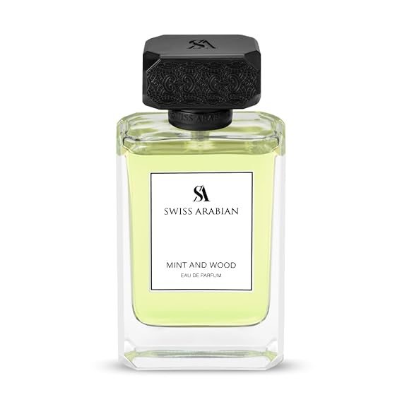 Swiss Arabian Mint and Wood for Men - Sophisticated Modern Man's Fragrance - Spicy, Woody Fragrance with Lemon, Cardamom, and Tonka Bean - 3.4 oz