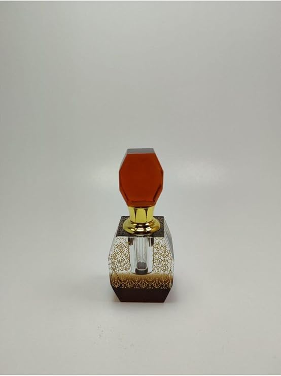 Mini Boş Cam Seyahat Parfüm Şişesi, Kolay Doldurulabilir, Altın Desenli Kırmızı, Çubuklu/Aplikatorlu 3ml