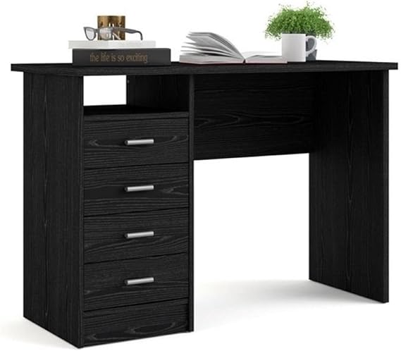 Tvilum Desk with 4 Drawers, Black Woodgrain