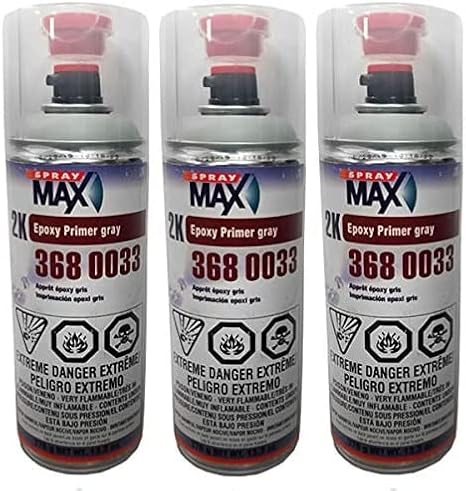 Spray max 3680033, 2K Epoxy Rust-Cure Primer, Gray, Aerosol (3)