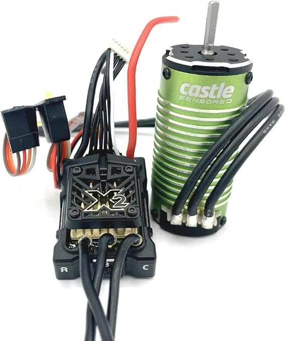 Castle Creations 010-0171-07 Mamba Micro X2, 16.8V, WP ESC w/ 1007-8450KV Sensored Motor, Black