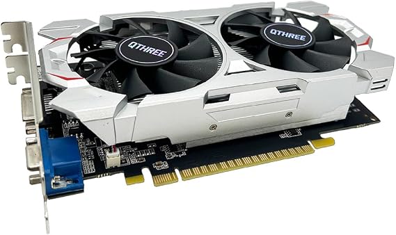 QTHREE GTX 750 Ti 4GB 128-bit Grafikkarte Dual Fans HDMI VGA DVI Low Profile Grafikkarten PC Computer GPU Low Power PCI Express x16 DirectX 12