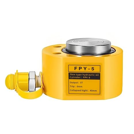 5T 6mm/0.24" Stroke Hydraulic Cylinder Jack Mini Hydraulic Ram Jack Porta Power Retract Automatically Split Hydraulic Single Acting Lifting Cylinders for Machinery Ship Bridge Construction