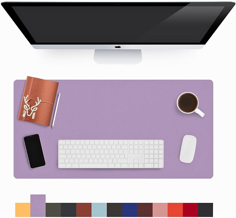 Modica Lindos Deri Masa Pedi, Büyük Mouse Pad, Gaming Oyuncu Mause Pad, Ofis Ve Ev İçin Masa Altlığı, Lila