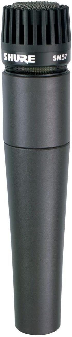 Shure SM57 Pro XLR Dynamic Instrument Microphone | Cardioid dynamic mic for studio and live instruments, drums, percussion and amp miking; recording-ready