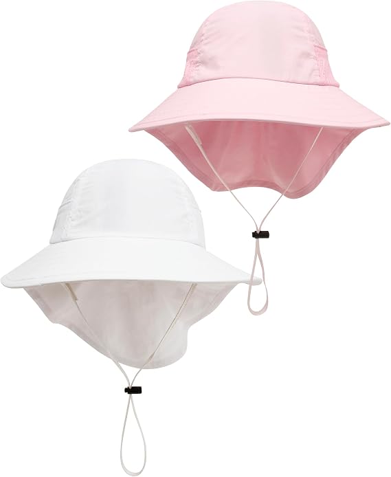 CHUNG Kids Sun Hat UPF 50+ with Wide Brim Neck Flap for Boys Girls Toddler