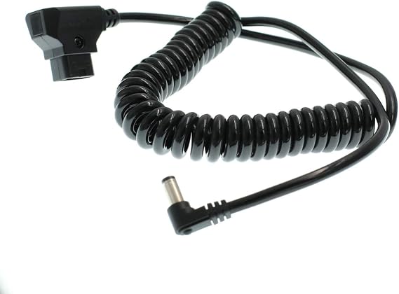 D-Tap to DC 5.5x2.5mm Coiled Cable for Blackmagic Cinema Camera/Blackmagic Video Assist/Shogun Monitor