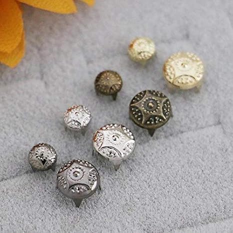 GoldStar Tool Prong Rivets - Modern Floral Rivets for DIY Craft Projects, Cloths, Wood, Rubber, Smooth Finished, Shiny Surface (Gold, 9MM (Set of 100))