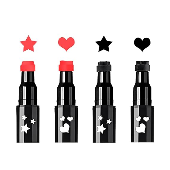 Face Stamp Eyeliner Set, Red & Black Dual-ended Liquid Eye Makeup Pens