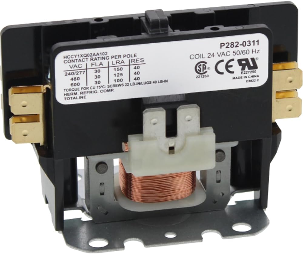 CARRIER HN51KC024 (Alternate for 3100-15Q228), 1 Pole, 24 VAC Coil, 30 AMPS, 50/60 HZ, CONTACTOR