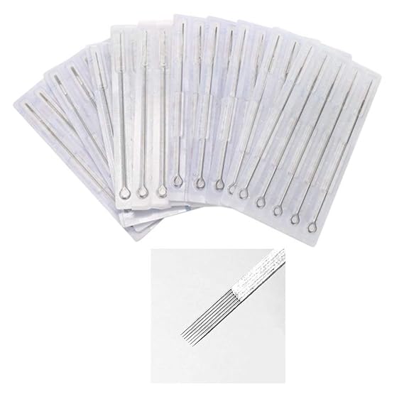 Tattoo Needles,New Star Tattoo Box Of 50#12 7F Pro Flat Shader Premade Sterile Tattoo Needles Supply 1207F