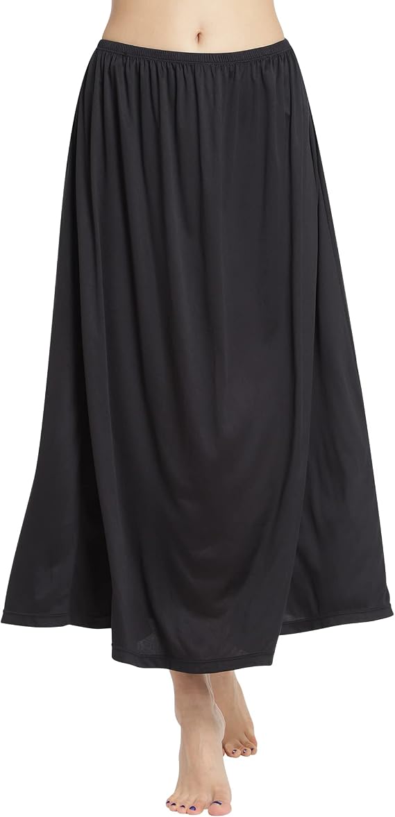MANCYFIT Long Half Slip for Women, Non-Cling Invisible Straps | Long Slip Under Dress, Invisible Straps, Underskirt for Dresses, Full length, for Wedding Dresses