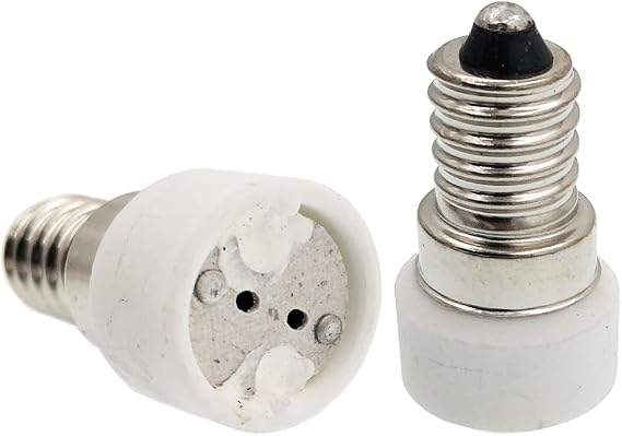E-Simpo 12-Pack E14 to MR16 Adapter, Chandelier E14 to MR16/Gu5.3 Lamp Base Converter, Physically Change Contact,Can't Change Voltage