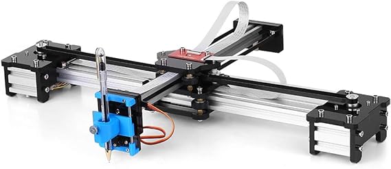 Plotter Pen Drawing Robot DIY Desktop Assembled Writing Machine for Kids & Hobbyists, Compatible with Standard Pens, Silver (52 40 11 cm)