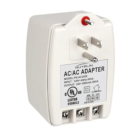 24VAC 50VA Wall Transformer with PTC Fuse Compatible with All Versions of Doorbell,Nest, Ecobee, Sensi and Honeywell Thermostat,Water Solftener,Screw Terminal Output