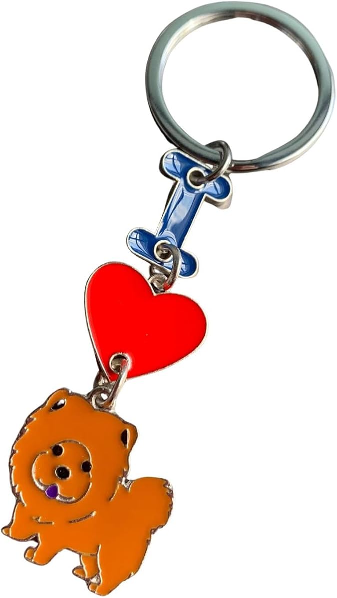 Dog Red Heart Keychain, I Love Dog Keychain Lovely Dog Pendant Keychain
